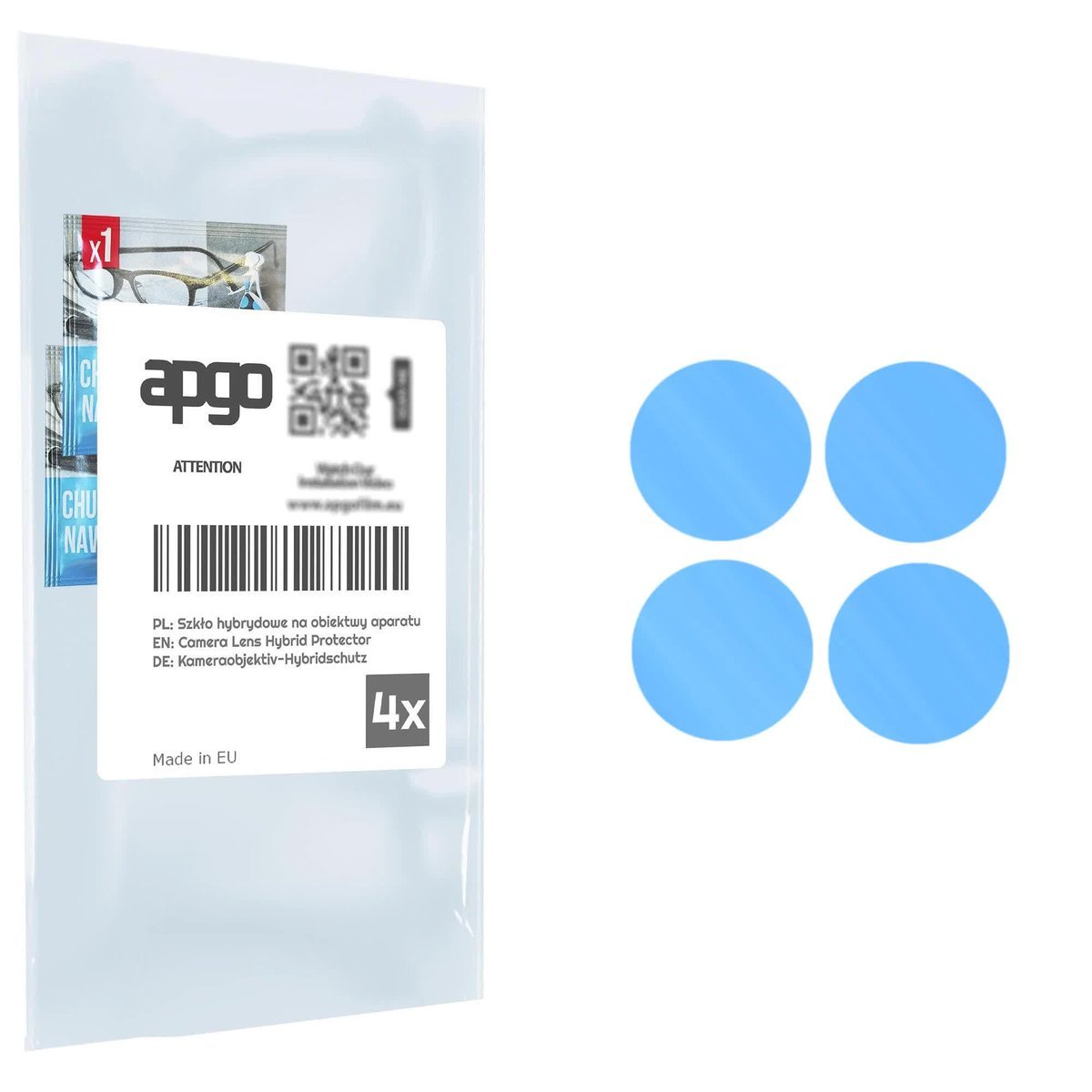 4x Szkło hybrydowe na aparat obiektyw kamerę 9H do Realme 12 4G - apgo hybrid Camera Lens Protector