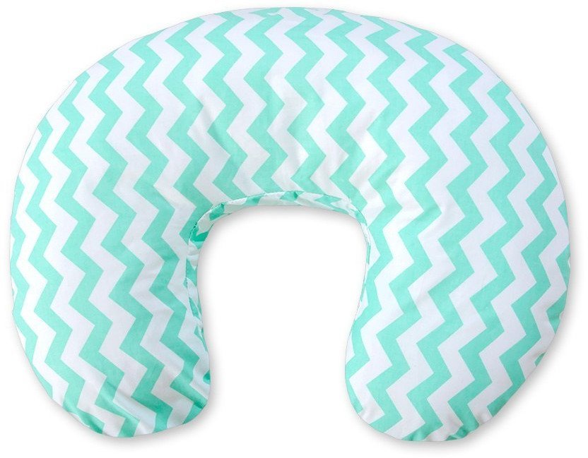 Poduszka rogal do karmienia fasolka rozbieralna - chevron miętowy