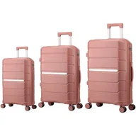 Walizki - Zestaw walizek SEMI LINE T5836-0 Różowy - miniaturka - grafika 1