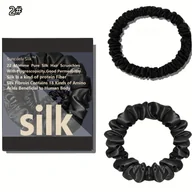 Ozdoby do włosów - TEMU 2 sztuki 100% Jedwabne Gumki do Włosów z Jedwabiu Morwowego Eleganckie Kolorowe Akcesoria do Włosów dla Kobiet Czyste Oddychające Gładkie - miniaturka - grafika 1