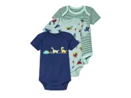 Body dla niemowląt - Lupilu Body niemowlęce z bawełną organiczną 3 sztuki miętowy/granatowy/zielony 62/68 - miniaturka - grafika 1