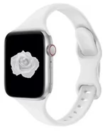Akcesoria do smartwatchy - opaska pasek bransoleta WĄSKA APPLE Watch 1/2/3/4/5/6/7/8/9/SE/Ultra/Ultra2 42/44/45/49mm biała - miniaturka - grafika 1