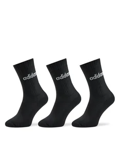 adidas Skarpety wysokie unisex Linear Crew Cushioned Socks 3 Pairs IC1301 Czarny - Skarpetki damskie - miniaturka - grafika 1
