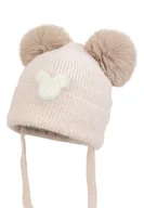 Czapki dla dzieci - Dziewczęca czapka na zimę FULVIA z dwoma pomponami ivory - miniaturka - grafika 1