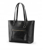 Torebki damskie - Torebka Damska Shopper Duża Mieści A4 PUCCINI Czarna BK2241227D-1 - miniaturka - grafika 1
