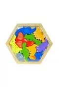 Układanki dla dzieci - Układanka drewniana puzzle dinozaury - miniaturka - grafika 1