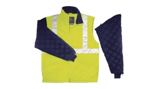 Delta Plus Bluza ocieplana ostrzegawcza z odpinanymi rękawami z poliestru 65% bawełny 35% kolor żółty fluo rozmiar XXL CORP FREEWHVJAXX FREEWHVJAXX - Odzież robocza - miniaturka - grafika 1