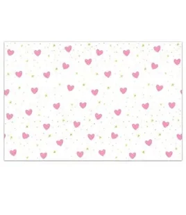 Obrus plastikowy little princess serduszka 120x180 cm - Obrusy i serwetki - miniaturka - grafika 1