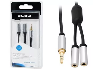 Blow Adapter AV Blow Przewód adapter Jack 3,5mm 3pin 2x Jack 3,5mm 3pin 15cm (91-241#) - Akcesoria do tabletów i e-booków - miniaturka - grafika 1