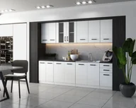 Meble kuchenne - Meble Kuchenne Białe Nowoczesne Zestaw Mebli Kuchennych Pojemny Jowita 2.6m - miniaturka - grafika 1