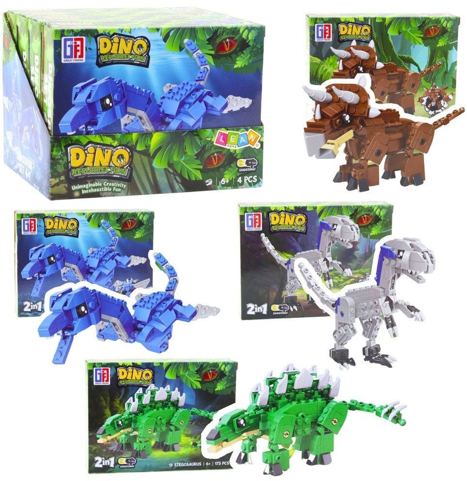 Klocki Konstrukcyjne Zestaw Dinozaur Robot 2w1 148-175 el. Mix LEAN TOYS