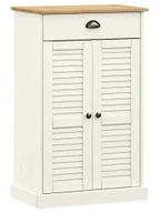 Szafki na buty - Biała klasyczna szafka na buty z drewna sosnowego D9-D58 - miniaturka - grafika 1