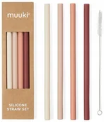 Butelki dla niemowląt - Muuki Color Straw Set Zestaw 4 Kolorowych Słomek + Szczoteczka Do Butelki Muuki - miniaturka - grafika 1