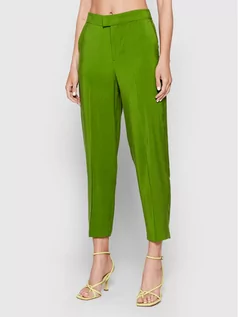 Spodnie damskie - United Colors Of Benetton Spodnie materiałowe 4NTMDF00Y Zielony Regular Fit - grafika 1