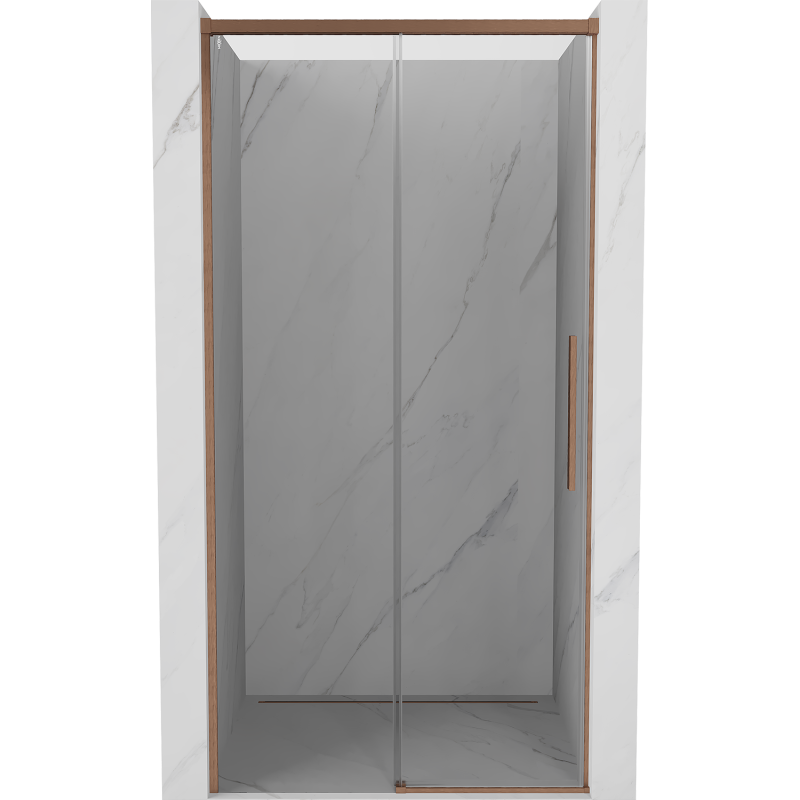 Mexen Rox drzwi prysznicowe rozsuwane 125 cm, transparent, miedź szczotkowana - 8C2-125-000-65-00