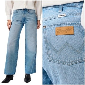 Wrangler World Wide luźne szerokie damskie spodnie jeansowe palazzo W29 L30