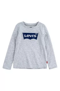 Bluzki dla dziewczynek - Levi's Longsleeve dziecięcy kolor szary - grafika 1