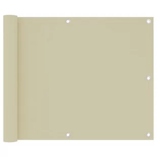 vidaXL Parawan balkonowy, kremowy, 75x300 cm, tkanina Oxford vidaXL - Parawany - miniaturka - grafika 1