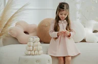 Sukienki i spódniczki dla dziewczynek - Tweedowa elegancka sukienka AYALA morela - miniaturka - grafika 1