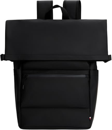 Tommy Hilfiger Męski plecak TH TPU ROLLTOP AM0AM13497 plecak, czarny (czarny), OS, czarny (czarny), rozmiar uniwersalny