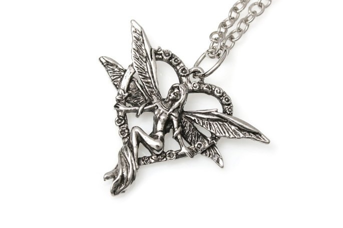 Długi Wisiorek Elf Stare Srebro Retro