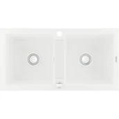 Zlewozmywaki - Mexen Mario zlewozmywak granitowy 2-komorowy 820 x 436 mm, biały - 6504822000-20 - miniaturka - grafika 1