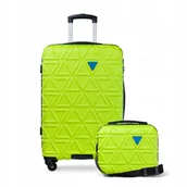 Walizki - PUCCINI Zestaw Komplet WALIZEK Podróżnych 4 Kółka Średnia + Kuferek ABS 2w1 - miniaturka - grafika 1