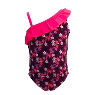 Stroje kąpielowe - Dziewczęcy kostium kąpielowy jednoczęściowy palmy ciemnyfiolet Mariss - miniaturka - grafika 1