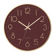 Zegary - Cichy zegar ścienny do sypialni, zegar z cichym mechanizmem, czerwony, Ø 30 cm - miniaturka - grafika 1