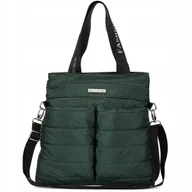 Torebki damskie - Torebka damska pikowana materiałowa oryginalna duża sportowa duża na ramię - miniaturka - grafika 1