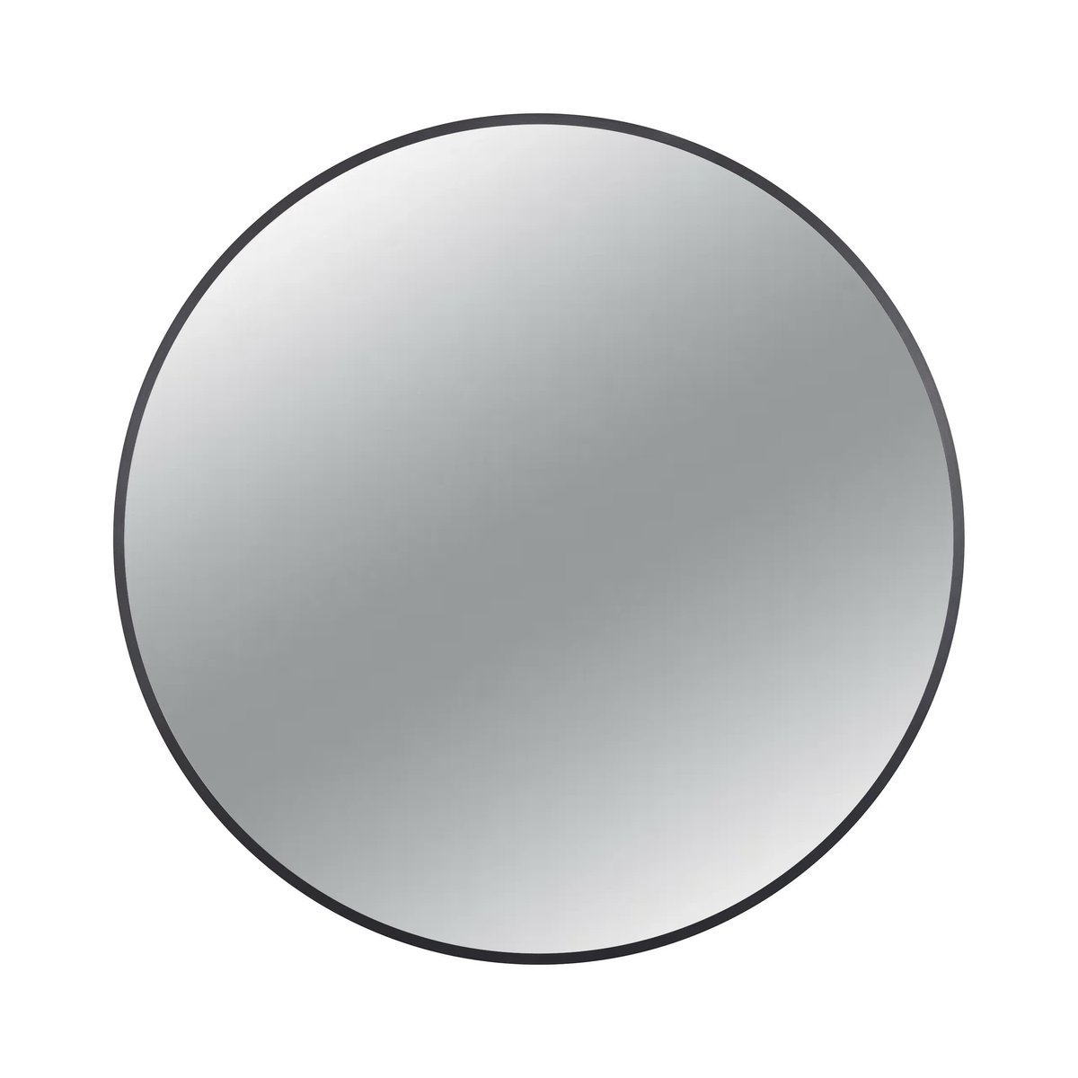 Lustro niepodświetlane okrągłe CORINA BLACK 80 cm, rama aluminiowa