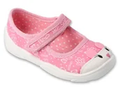 Buty dla dziewczynek - Kapcie baleriny Befado 209P041 dziewczęce różowe do przedszkola na rzepy-20 - miniaturka - grafika 1