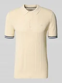 Koszulki męskie - koszulka polo o kroju slim fit z fakturowanym wzorem i listwą guzikową - miniaturka - grafika 1