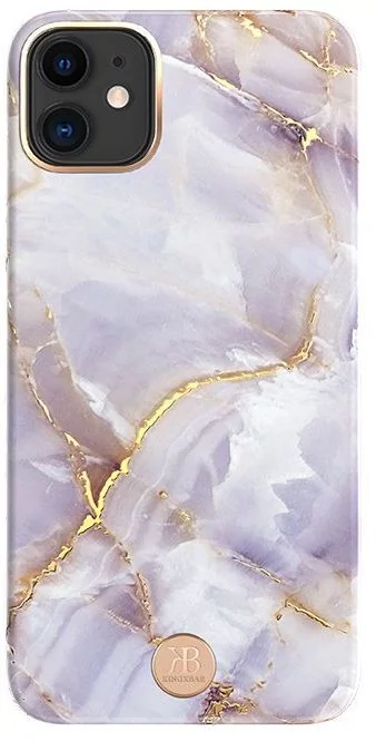 Kingxbar Marble Series eleganckie etui pokrowiec z nadrukiem marmur iPhone 11 Pro fioletowy - Fioletowy