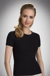 Koszulka damska z krótkim rękawem Natasza Eldar klasyczna czarna  3XL - Koszulki i topy damskie - miniaturka - grafika 1