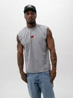 Koszulki męskie - BEZRĘKAWNIK Tank Top Męski BAWEŁNIANY KOSZULKA Bez Rękawów Szara Jigga XL - miniaturka - grafika 1