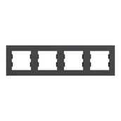 Klawisze i ramki - Schneider Electric Ramka poczwórna pozioma Miluz Ed antracyt - miniaturka - grafika 1