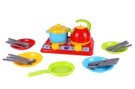 Zabawki AGD - Zestaw kuchenny Galinka 7 kuchenka gazowa z akcesoriami w siatce 2179 TechnoK p14 - miniaturka - grafika 1