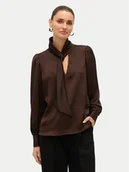 Bluzki damskie - Vero Moda Bluzka Nini 10336252 Brązowy Standard Fit - miniaturka - grafika 1