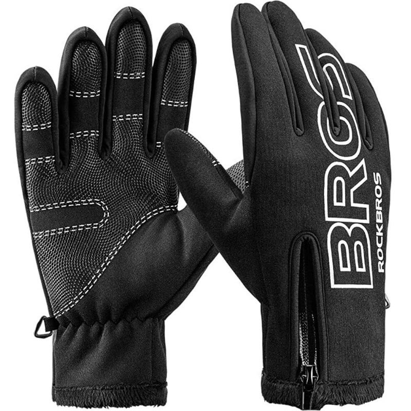 Rękawiczki Rowerowe Długie Zimowe Rockbros S091-4Bk-L