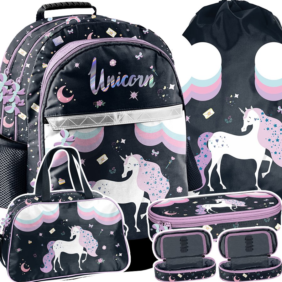Plecak Tornister Szkolny Dla Dziewczynki Unicorn Jednorożec Klasa 1 3 Torba