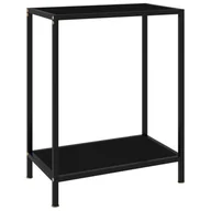 Komody - vidaXL Stolik konsolowy czarny 60x35x75cm szkło hartowane 322828 - miniaturka - grafika 1