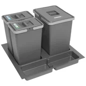 Kosze na śmieci - Sortownik śmieci FUTURE do szuflady w szafce 60 cm 3 kosze 1x18 + 2x8 litrów wysokość 34 cm - miniaturka - grafika 1
