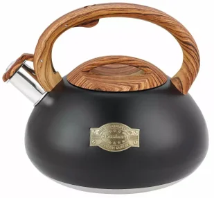 Czarny czajnik z gwizdkiem o wykończeniu satynowym 3L A3-T37 - Czajniki na gaz Czarny czajnik z gwizdkiem o wykończeniu satynowym 3L A3-T37 - Czajniki na gaz - miniaturka - grafika 1