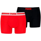 Majtki męskie - Męskie bokserki Puma Everyday Placed Logo Boxer 2P Rozmiar: L / Kolor: czarny/czerwony - miniaturka - grafika 1