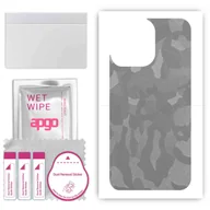 Folie ochronne do telefonów - Folia naklejka skórka strukturalna na TYŁ do Apple iPhone 14 Pro -  Moro | Camo Srebrny - apgo SKINS - miniaturka - grafika 1