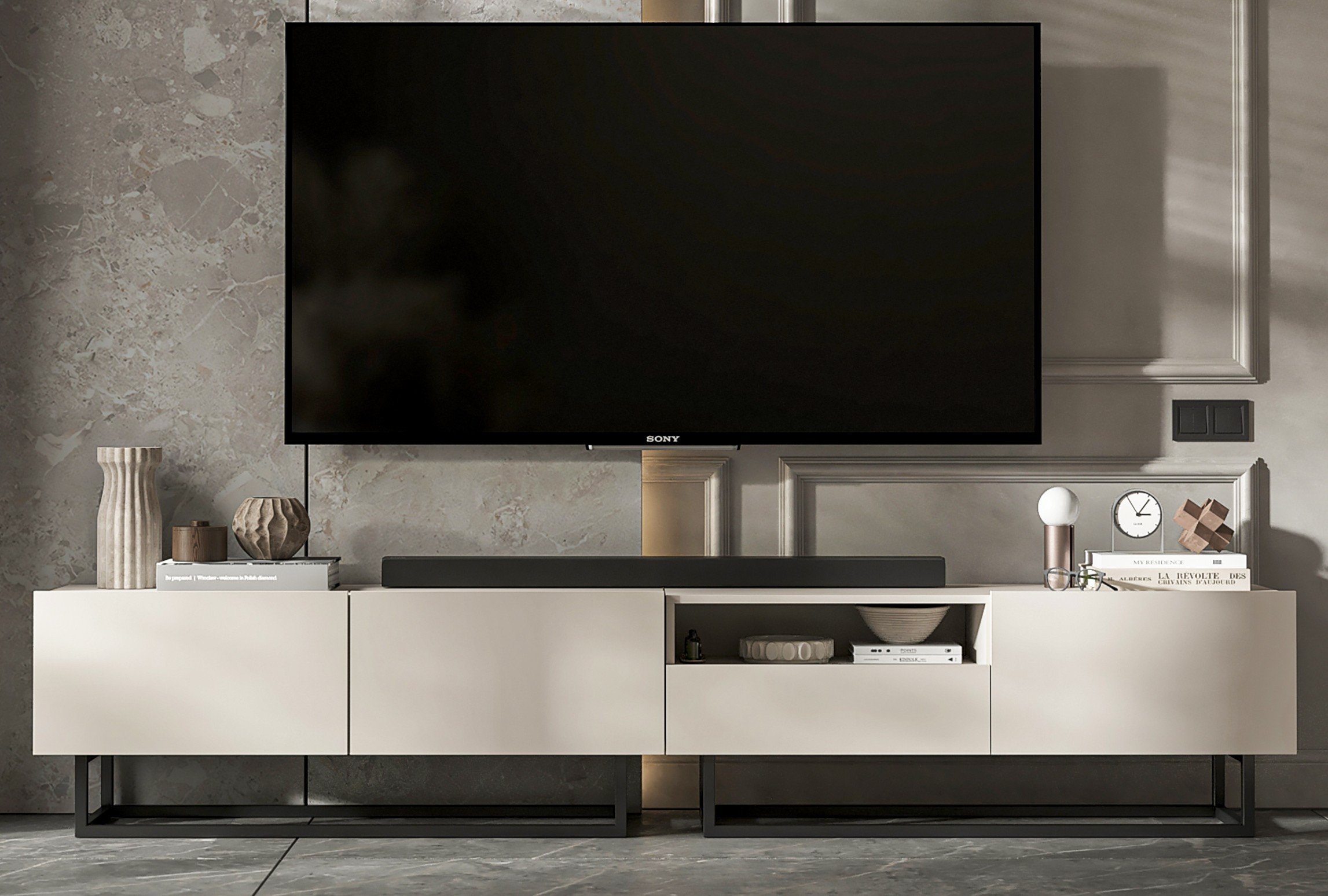 Szafka RTV Loft komoda RTV Loft kaszmir Mat szuflada 240 cm