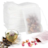 Folia, papier śniadaniowy, serwetki - 100 szt. torebek filtrujących do herbaty, jednorazowe torebki do zaparzania herbaty, luźne torebki herbaty z zamknięciem ściągającym do herbaty, kaw.. - miniaturka - grafika 1