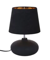 Lampy stojące - Lumarko Lumarko Lampa Stołowa Z Czarną Podstawą Ceramiczną 21x30 Cm I Kloszem Czarno-złotym! 1702001600 Alt - miniaturka - grafika 1