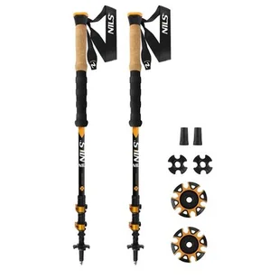 Kijki trekkingowe NILS TK8605 (65 - 135 cm) Czarno-pomarańczowy - Kije trekkingowe - miniaturka - grafika 1